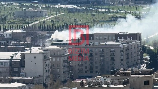 SON DƏQİQƏ! Bakının mərkəzində köhnə tikili YANIR &ndash; ANBAAN VİDEO