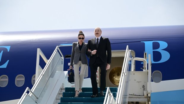 Prezident və birinci xanım Türkiyəyə səfərə getdilər &ndash; FOTO/VİDEO