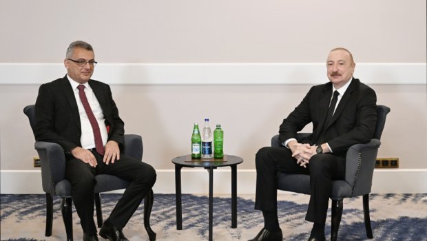 İlham Əliyev Şimali Kipr Prezidenti ilə GÖRÜŞDÜ - FOTO