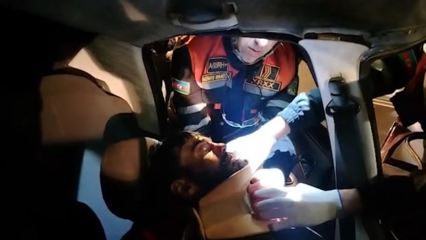 Mehdiabadda AĞIR QƏZA &ndash; Sürücü belə xilas edildi &ndash; VİDEO