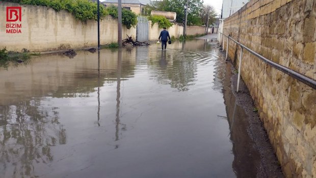 Kürdəmirdə küçələri su basdı &ndash; FOTO/VİDEO