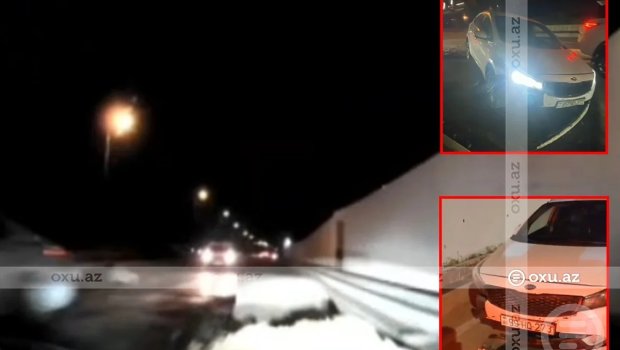 Bakıda yolda qazılmış çuxur qəzaya səbəb oldu - ANBAAN VİDEO