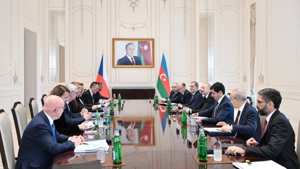 İlham Əliyevin Çexiyanın Baş naziri ilə geniş tərkibdə görüşü keçirilir &ndash; FOTO