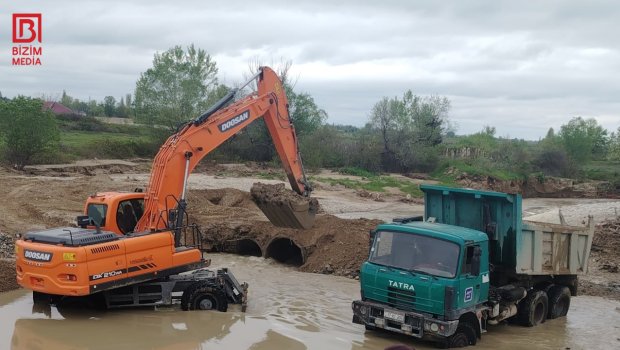 Şabranda selin dağıtdığı 11 körpü bərpa edilir &ndash; FOTO/VİDEO