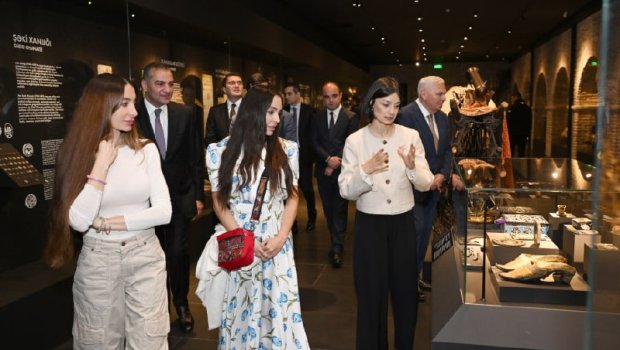 Leyla Əliyeva və Arzu Əliyeva Şəkidə açılışda