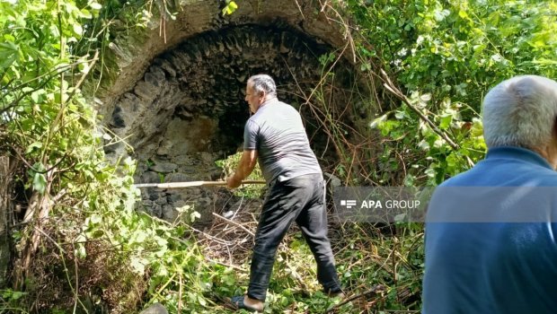 Balakəndə fındıq bağında tarixi abidə tapılıb - FOTO