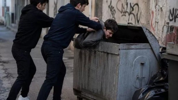 Naftalanda yeniyetməni parkda zibil qabına atıb, videosunu tiktok-da yaydılar