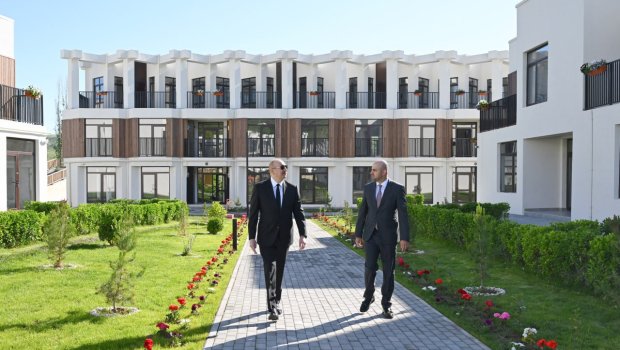 İlham Əliyev Zəngilan şəhərində ilk yaşayış kompleksinin açılışında - FOTO