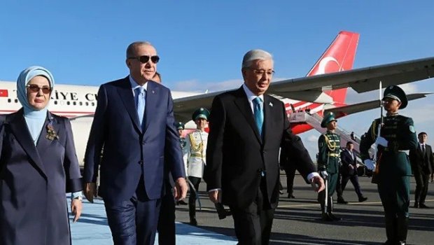 Ərdoğan Qazaxıstana səfər edib