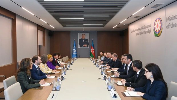 Nazir Əminə Məhəmmədlə Qarabağın bərpasını müzakirə etdi - FOTO