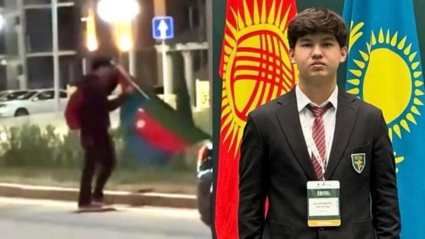 Yerə düşən Azərbaycan bayrağını qaldıran məktəbli mükafatlandırıldı &ndash; FOTO