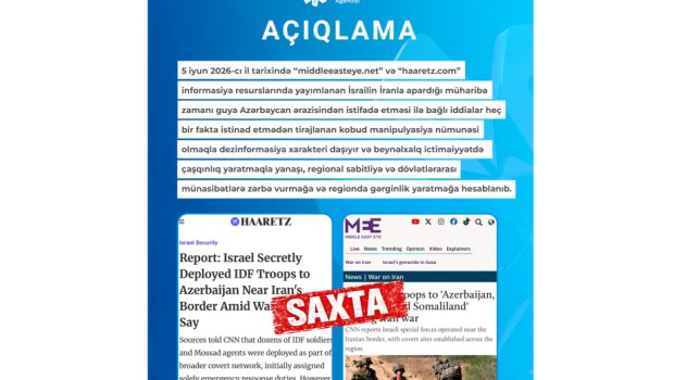 MEDİA: Azərbaycan ərazisindən istifadə ilə bağlı iddialar açıq manipulyasiyadır