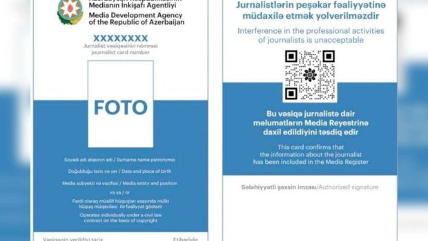 Jurnalist vəsiqəsinin verilməsinə və dəyişdirilməsinə görə ödəniş LƏĞV EDİLİR