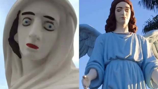 Braziliyada uğursuz bərpa işi: İsa peyğəmbərin heykəli karikaturaya çevrildi - FOTO