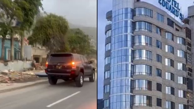 Hotel saniyələr içində yerlə-yeksan oldu - VİDEO