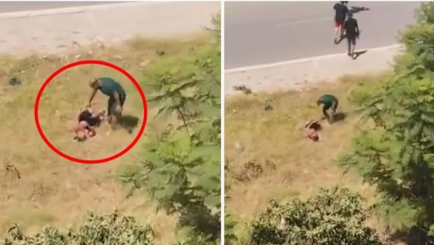 Kanalda çimdiyinə görə oğlunu kəmərlə döydü &ndash; ANBAAN VİDEO