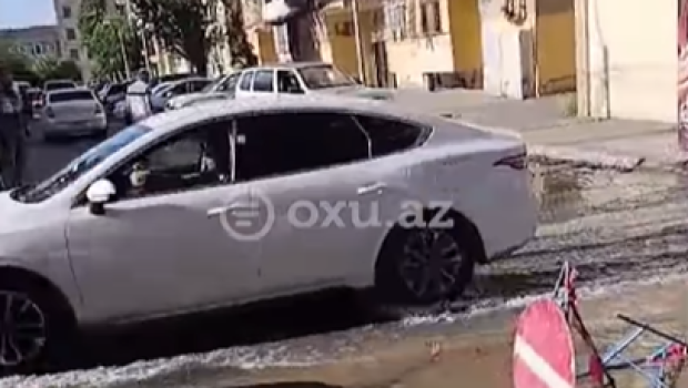Qaraçuxurda su borusu təmirdən bir gün sonra PARTLADI - VİDEO