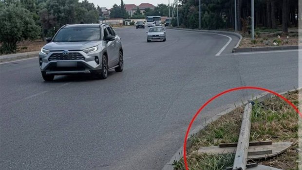 Zabratda yol nişanı aşdı: Sürücülər üçün çətinlik yarandı - VİDEO