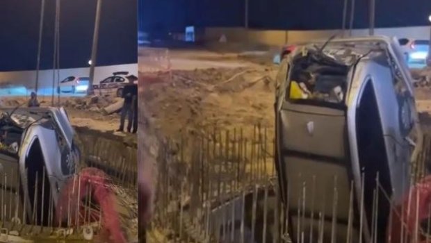 Bakıda avtomobil kanalizasiya kollektoruna düşdü - VİDEO