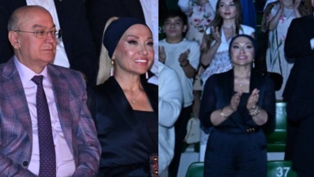 Nazir xanımı ilə festivalı izlədi (FOTO)