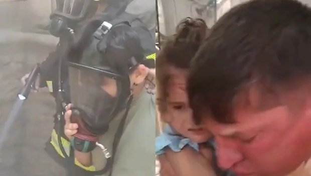 Sumqayıtda yaşayış binasında yanğın söndürüldü, 6 sakin təxliyə edildi - VİDEO
