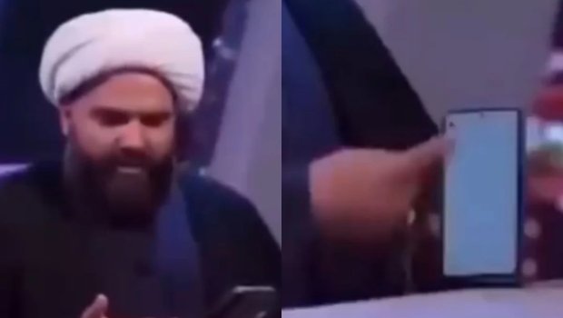 İranda efirdə mesaj oxuyan molla biabır oldu - VİDEO