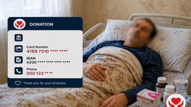 Xəstənin adından istifadə edib pul yığdı,özünə götürdü