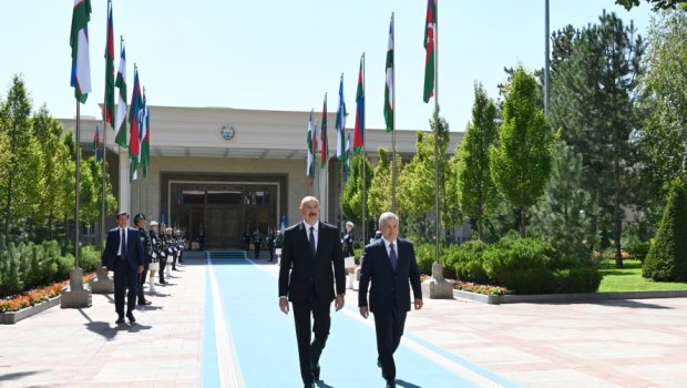 Daşkənddə İlham Əliyevin rəsmi qarşılanma mərasimi olub - FOTO - VİDEO