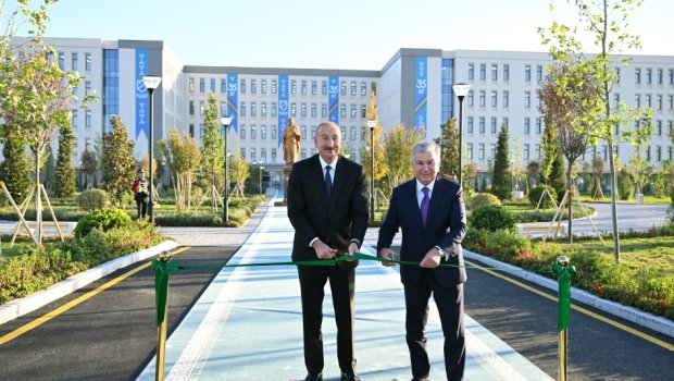 Prezidentlər Nizami Gəncəvi adına Universitetin açılışında - FOTO