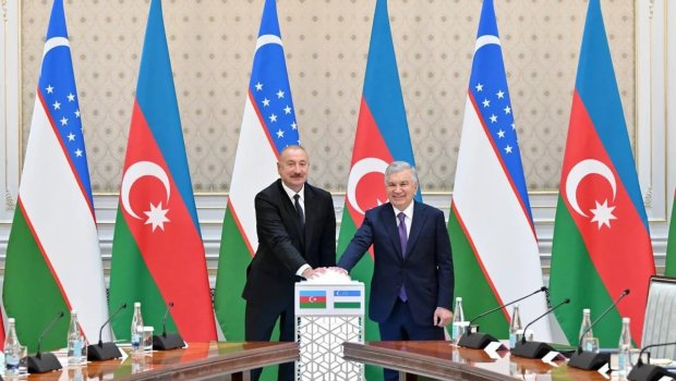 Azərbaycan və Özbəkistan prezidentlərinin iştirakı ilə "ABB Davr" Bank layihəsinin açılışı olub &ndash; FOTO