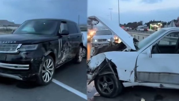 &ldquo;Mercedes&rdquo;lə &ldquo;Range Rover&rdquo; toqquşdu- Video