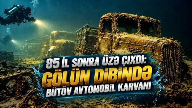 85 il sonra üzə çıxdı: Gölün dibində bütöv avtomobil karvanı &ndash; FOTO