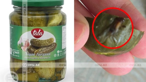 Bakıda supermarketdən turşu aldı: İÇİNDƏN GÖRÜN NƏ ÇIXDI- FOTO - VİDEO
