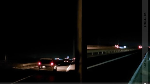Bakıda əsas yollardan biri qaranlığa qərq olub: Sakinlər narazıdırlar - Video