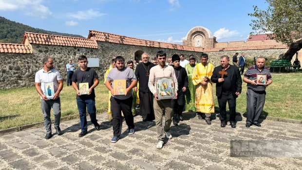 Alban-Udi xristian dini icmasının üzvləri Gəncəsər monastırına səfər ediblər &ndash; FOTO