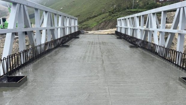 Qusarda sel sularının zədələdiyi yol və körpülər bərpa edildi