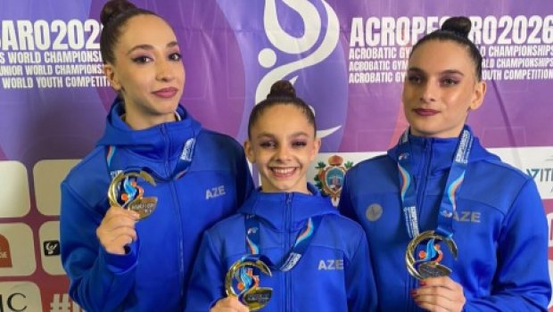 Azərbaycanın qadın gimnastları dünya çempionu oldular - FOTO