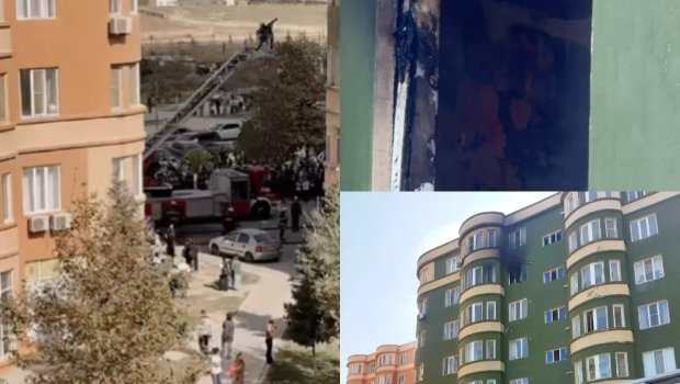 Masazırda mənzildə yanğın oldu - VİDEO
