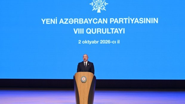 YAP-ın VIII Qurultayı keçirilir: İlham Əliyev çıxış edir &ndash; FOTO