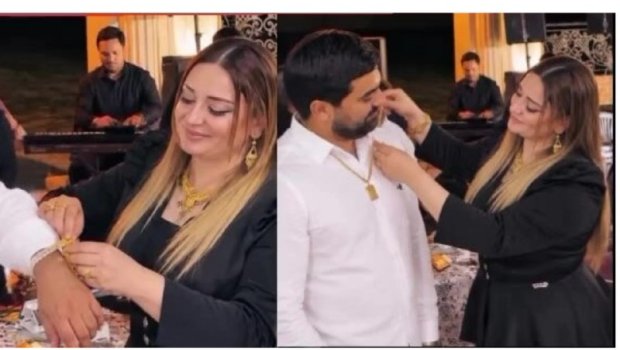 Pünhan Piriyevə qayınatası və qayınanası 1 kq yarım qızıl hədiyyə etdi - (Video)
