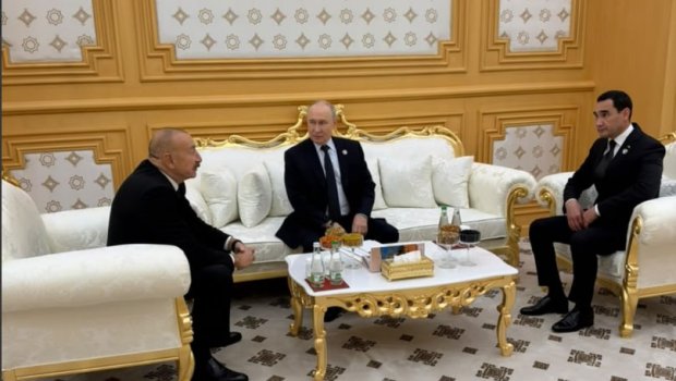 İlham Əliyev Vladimir Putin və Sərdar Berdiməhəmmədovla görüşdü &ndash; FOTO