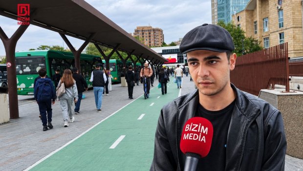 Velosiped zolaqlarını "özəlləşdirən" piyadalar - Paytaxt küçələrində TƏHLÜKƏLİ VƏZİYYƏT &ndash; VİDEO