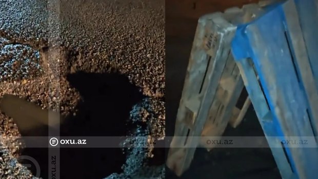 Sabunçuda yol problemi: Sürücülər qəza təhlükəsi ilə üz-üzədir - VİDEO