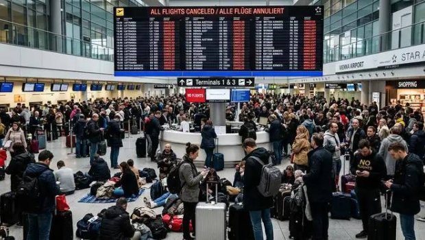 Moskva aeroportlarında uçuşlar iflic oldu - VİDEO