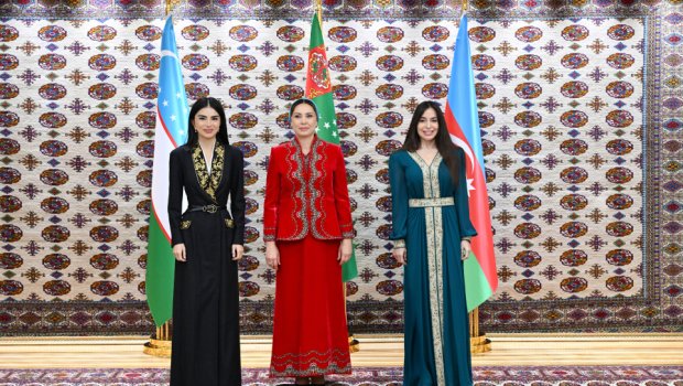 Leyla Əliyeva Oğulcahan Atabayeva və Saida Mirziyoyeva ilə görüşdü &ndash; FOTO