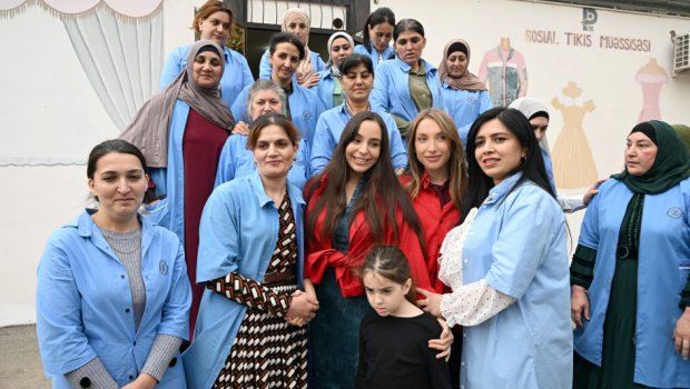 Leyla Əliyeva Şamaxıda sosial tikiş müəssisəsinin fəaliyyəti ilə tanış oldu - FOTO