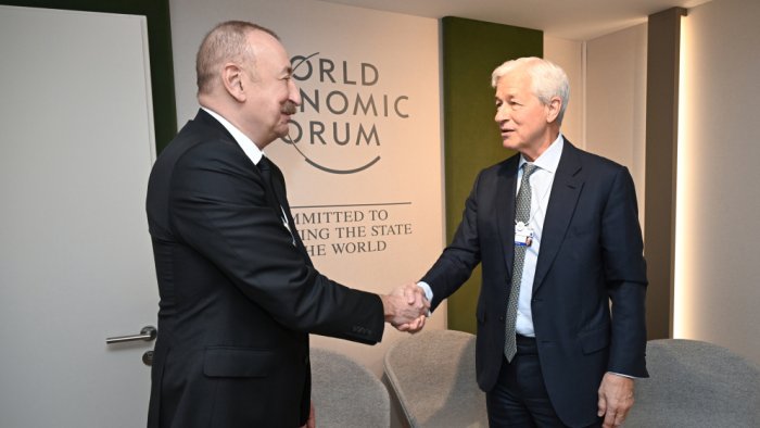 İlham Əliyev Ceymi Daymonla görüşdü - FOTO