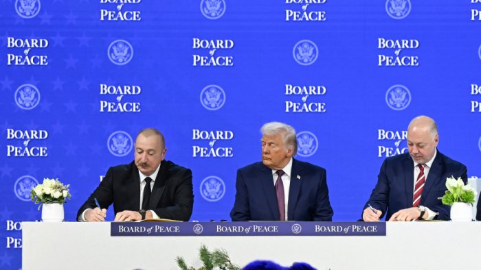 İlham Əliyev Azərbaycanın Sülh Şurasına təsisçi üzv kimi qoşulması ilə bağlı sənədi İMZALADI &ndash; VİDEO