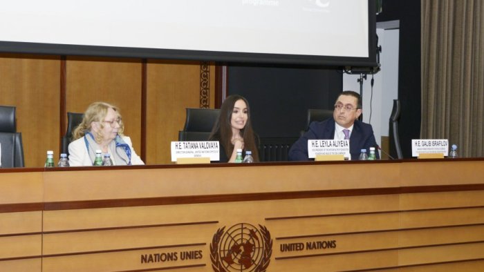 Leyla Əliyevanın iştirakı ilə Cenevrədə Xəzər dənizinin ekoloji problemləri müzakirə olunub - FOTO