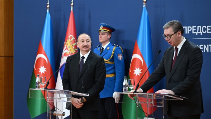 İlham Əliyev və Aleksandar Vuçiç mətbuata bəyanatlarla çıxış ediblər -FOTO/VİDEO